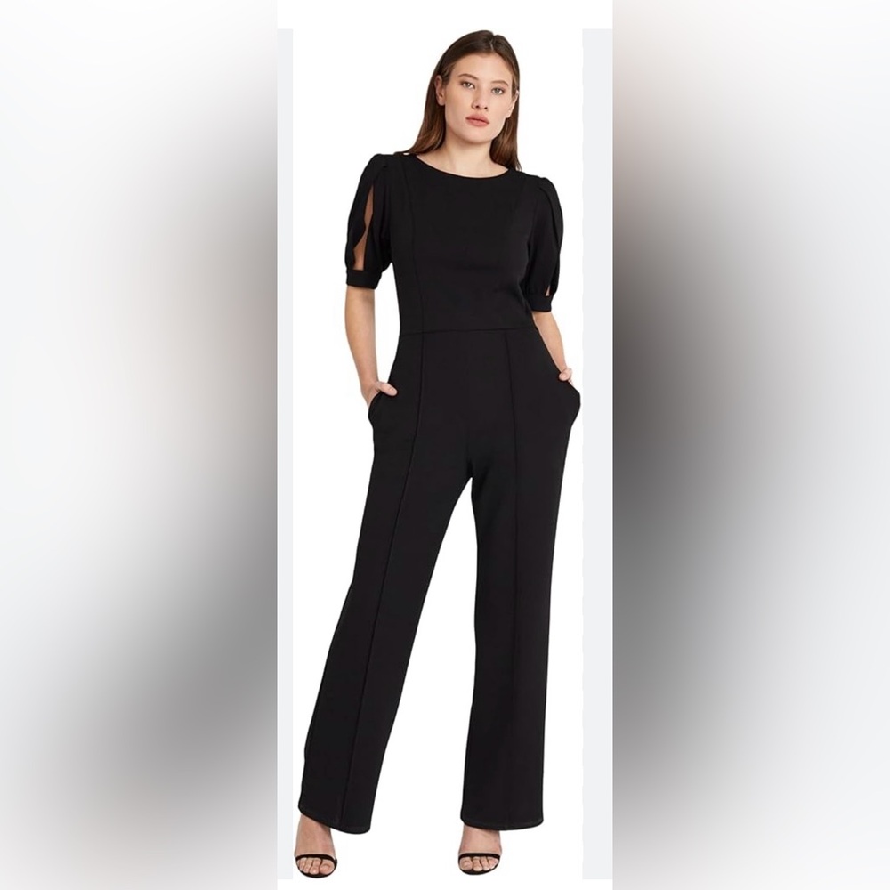 Classic Black Women's Jumpsuit - Donna Morgan, Size 14